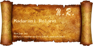 Madarasi Roland névjegykártya